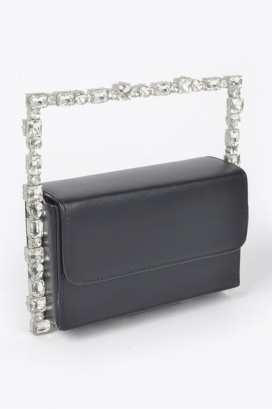 Faux Leather Multi Stonesallaroundsquarehandlebag