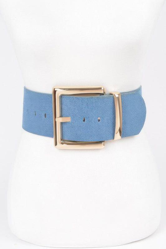 Oversized Metal Buckle Denim Waist Belt