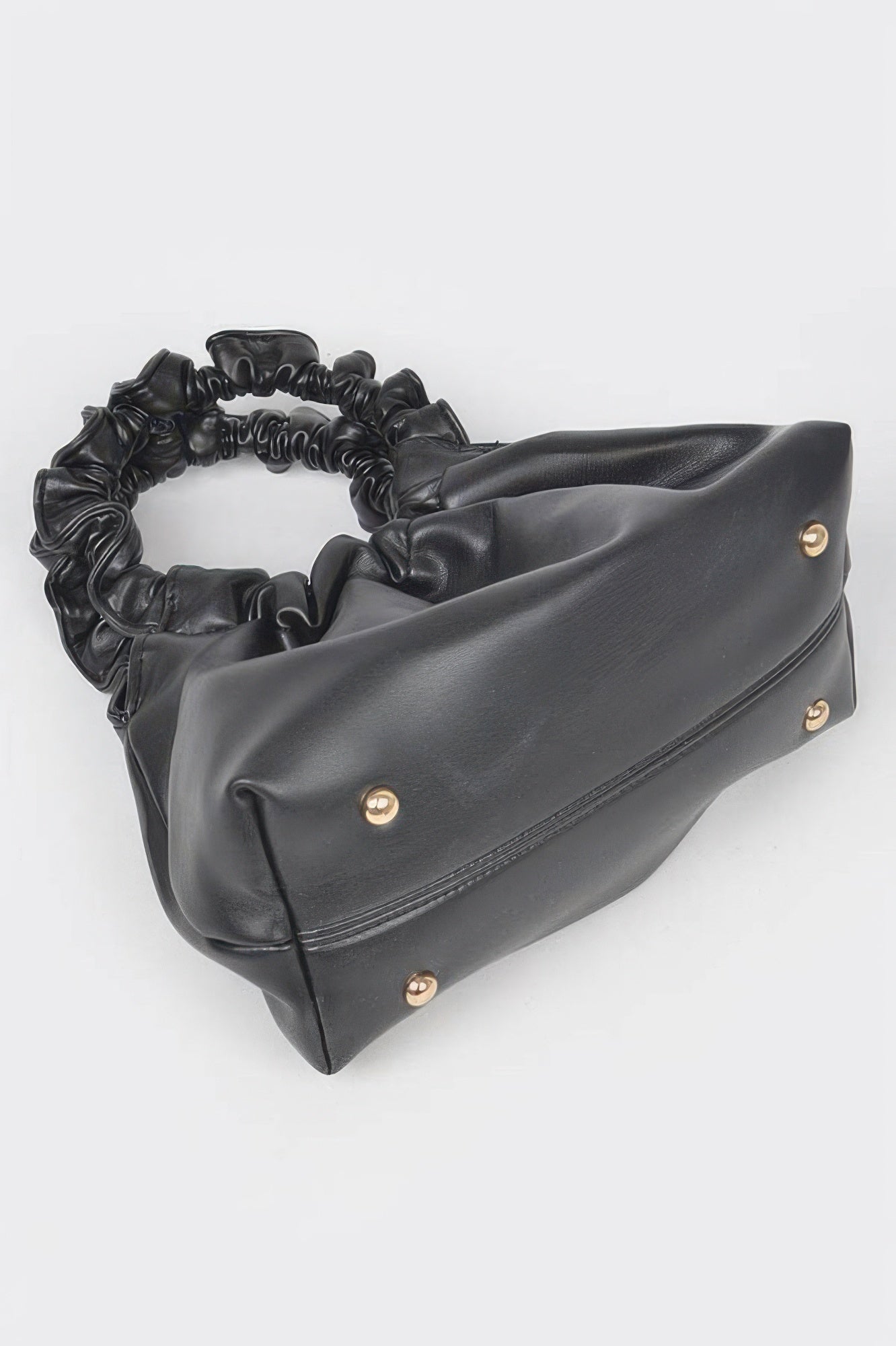 Faux Leather Pleated Chain Bag