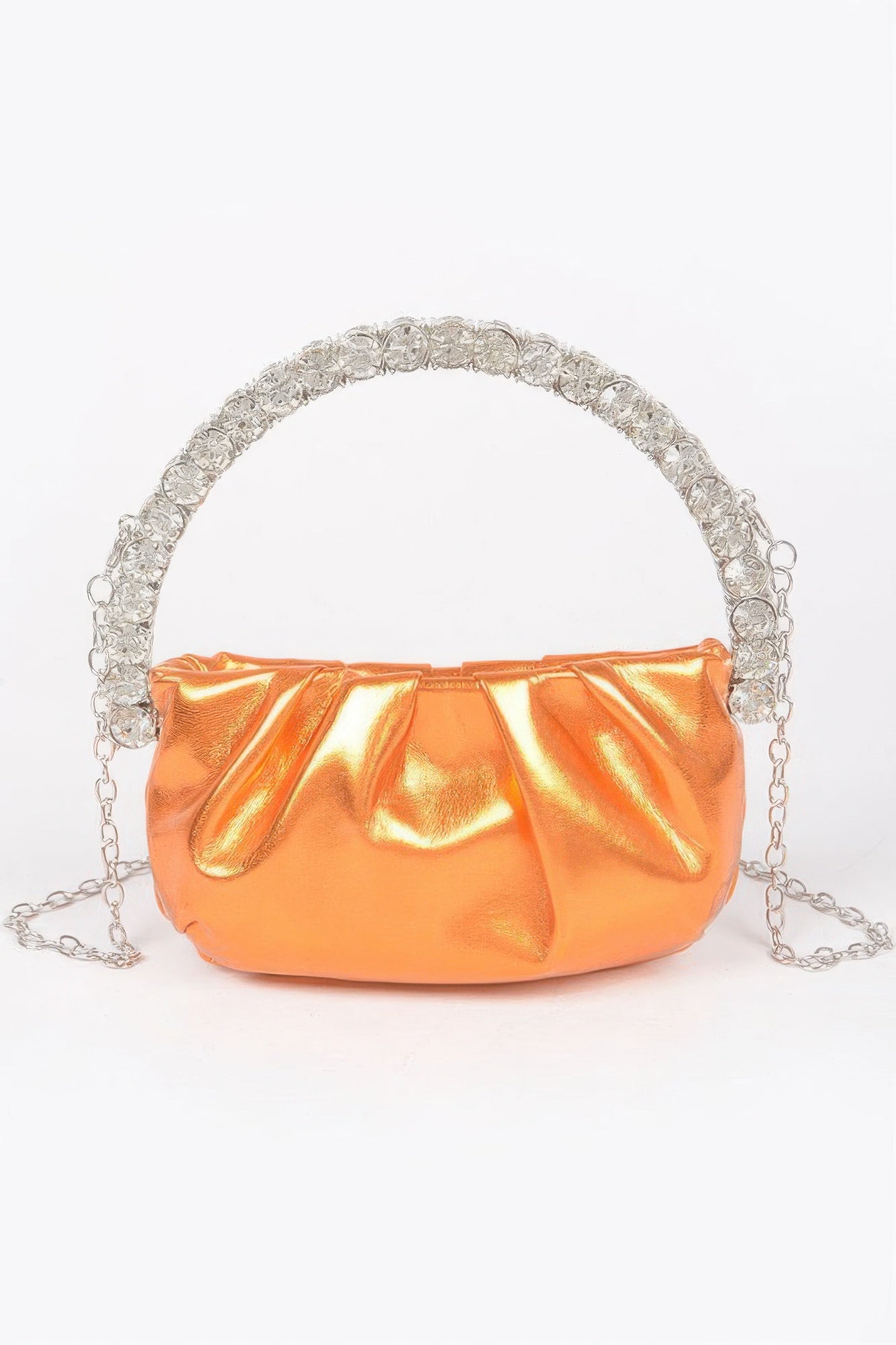 Metallic Stone Handle Crossbody Bag