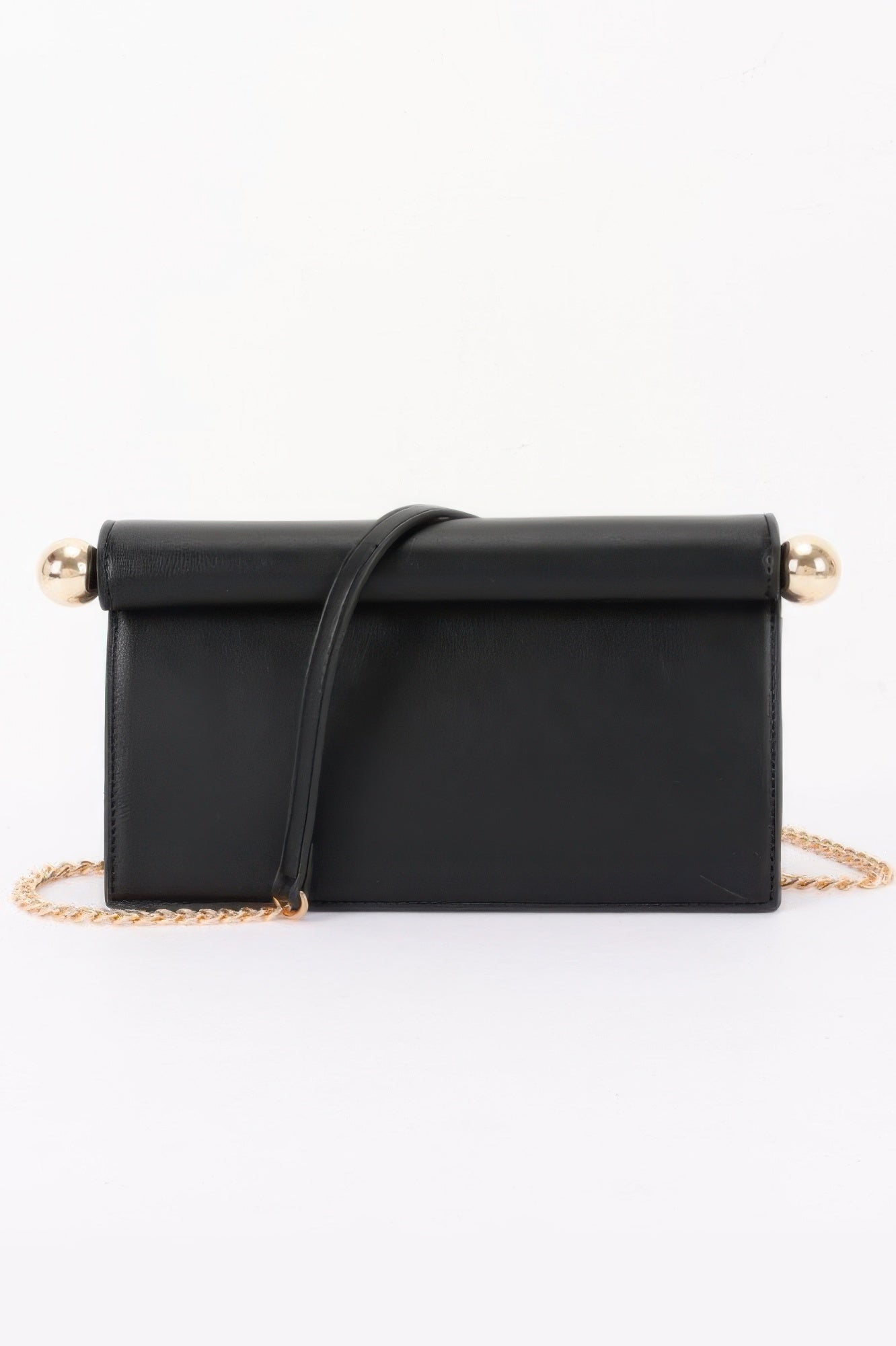 Roll-top Sphere Accent Chain Clutch
