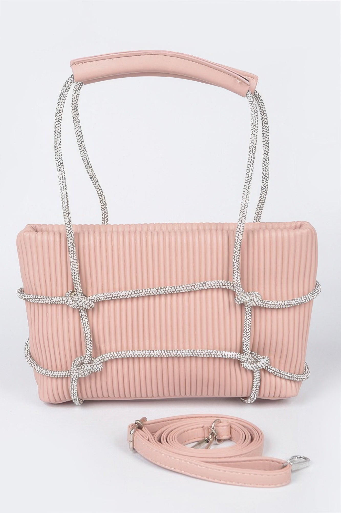 Rhinestone Strap Zip Clutch Bag