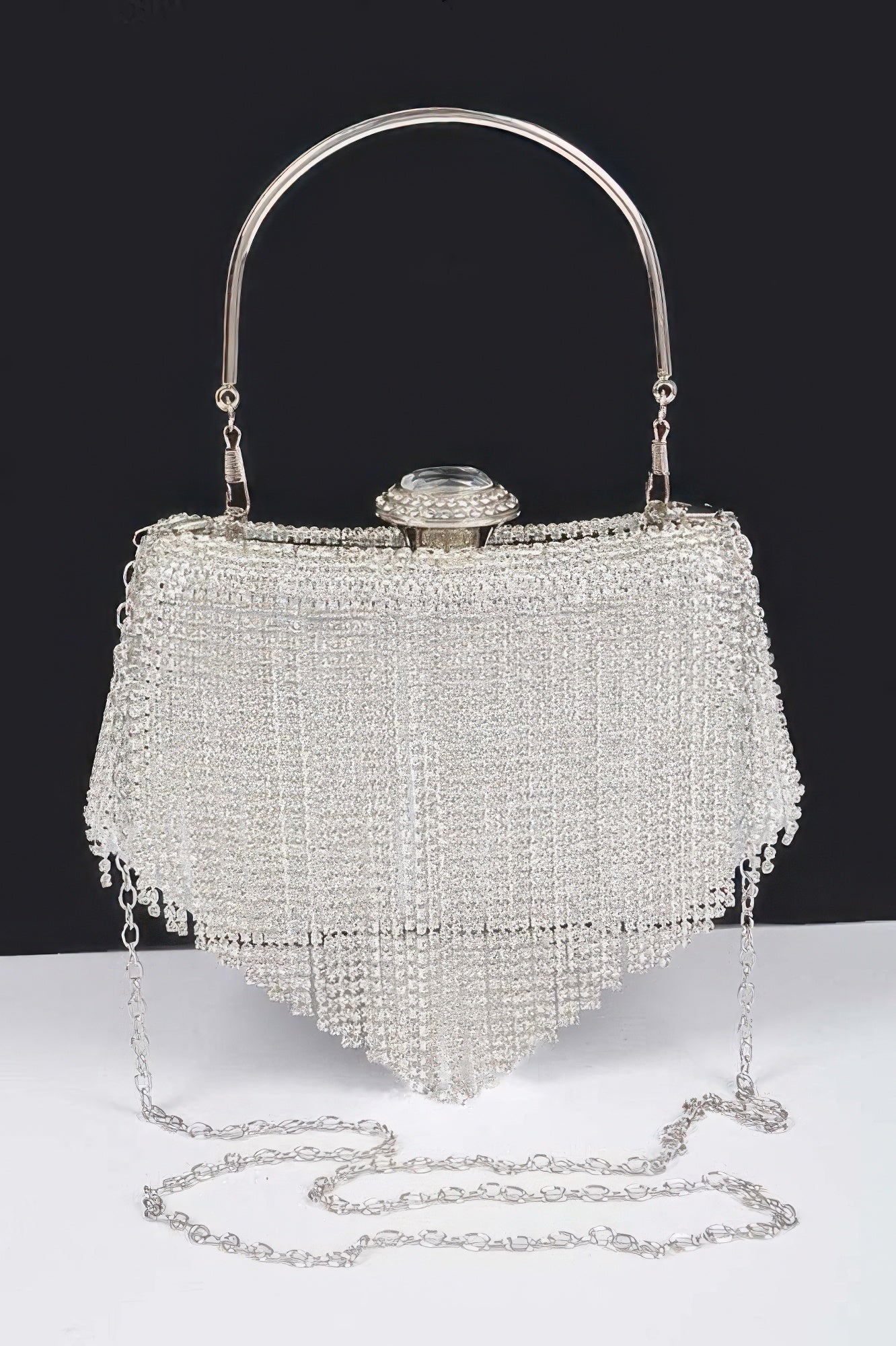 Rhinestone Fringe Party Cluth