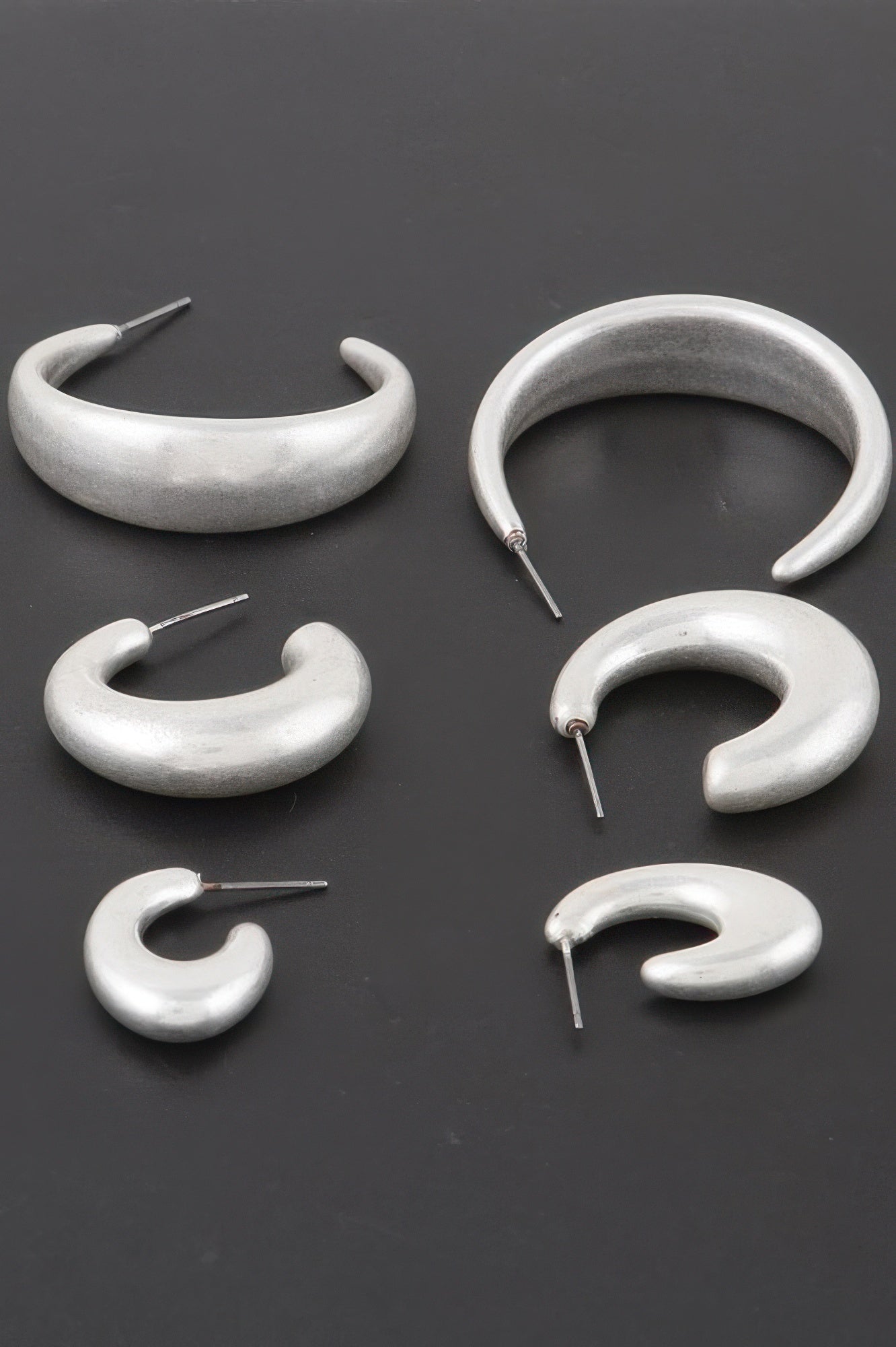 Minimal Open Hoop Earrings Set