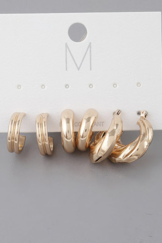 Multi Bulky Hoop Earrings Set — Style 2