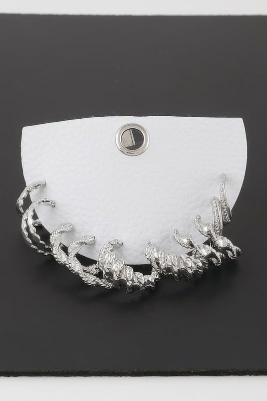 Multi Twisted Hoop Earrings Set