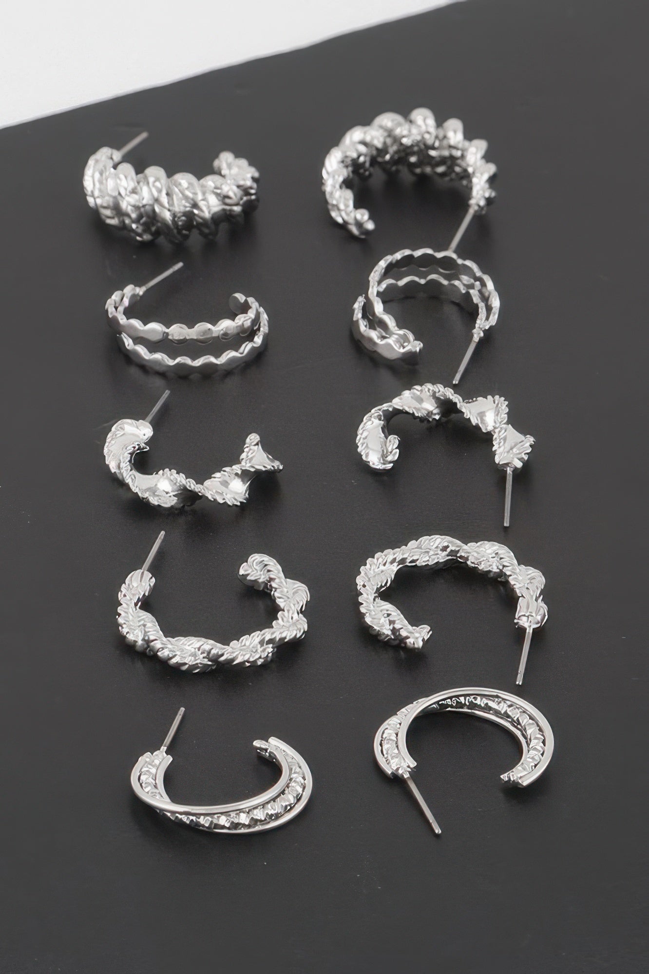 Multi Twisted Hoop Earrings Set