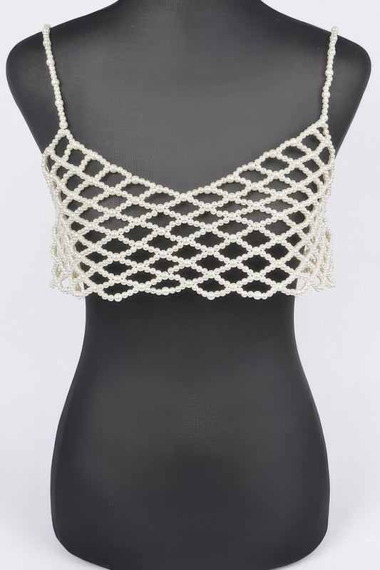 Faux Pearl Bralette