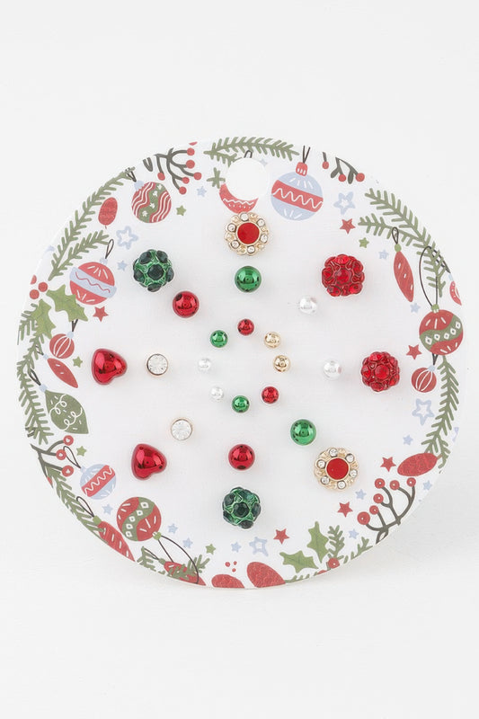 Christmas Ornament Stud Earrings Set