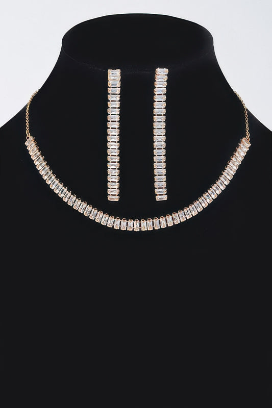 Rhinestone Choker W/earring — Style 2
