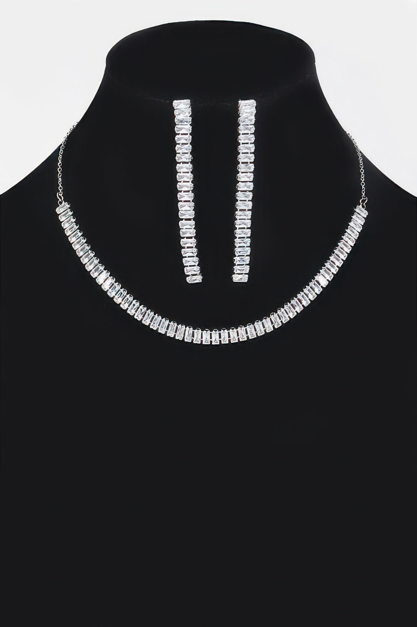 Rhinestone Choker W/earring — Style 2