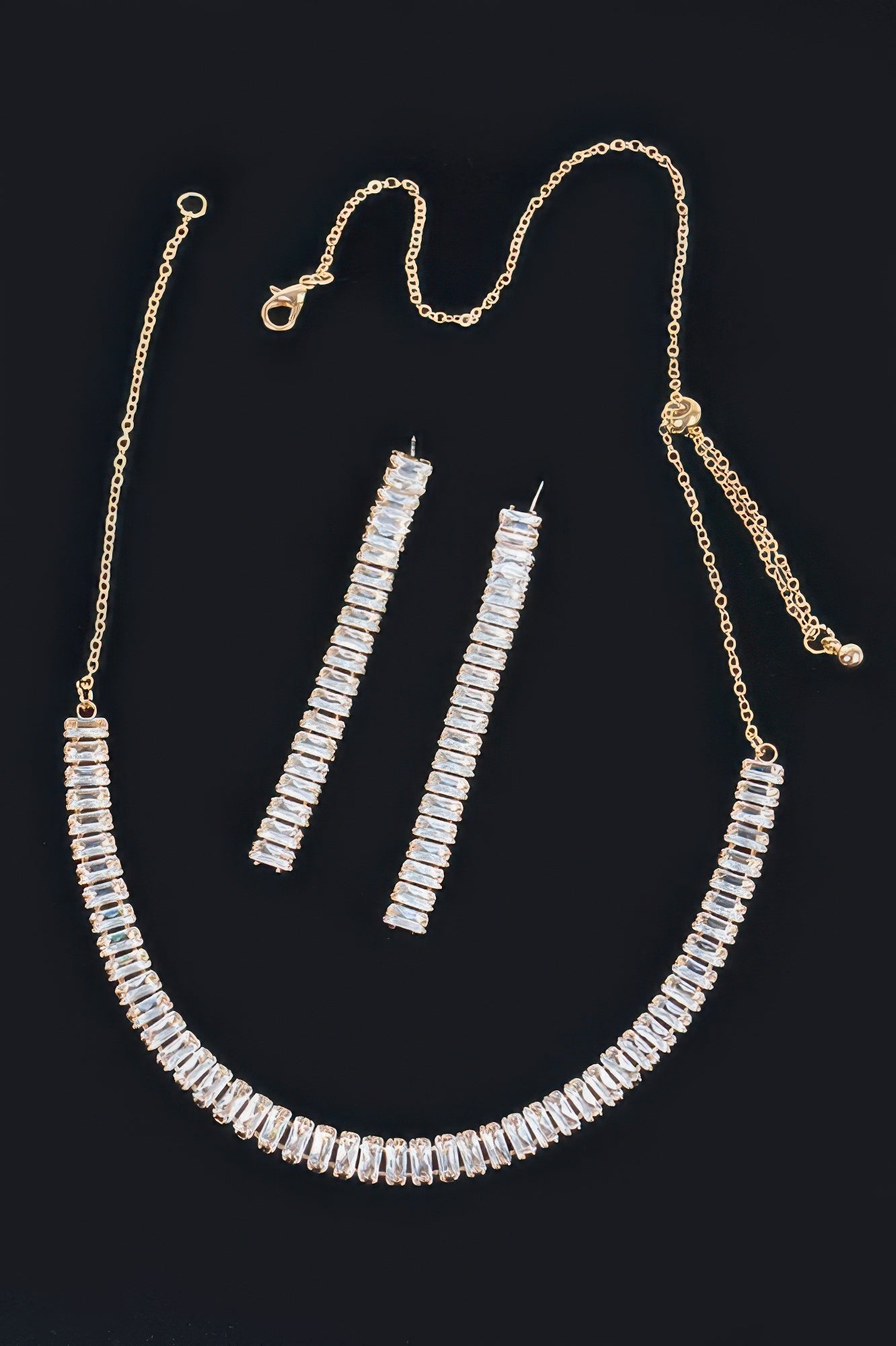 Rhinestone Choker W/earring — Style 2