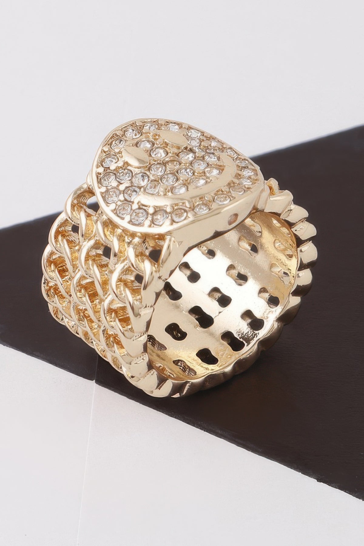 Jeweled Smiley Face Ring