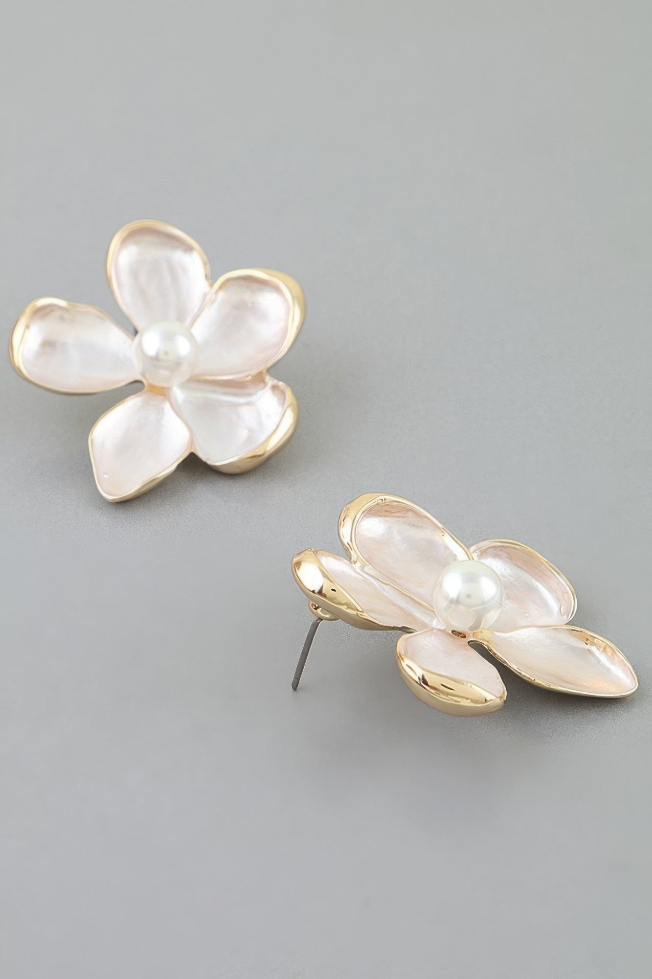 Marble Stone Flower Earrings