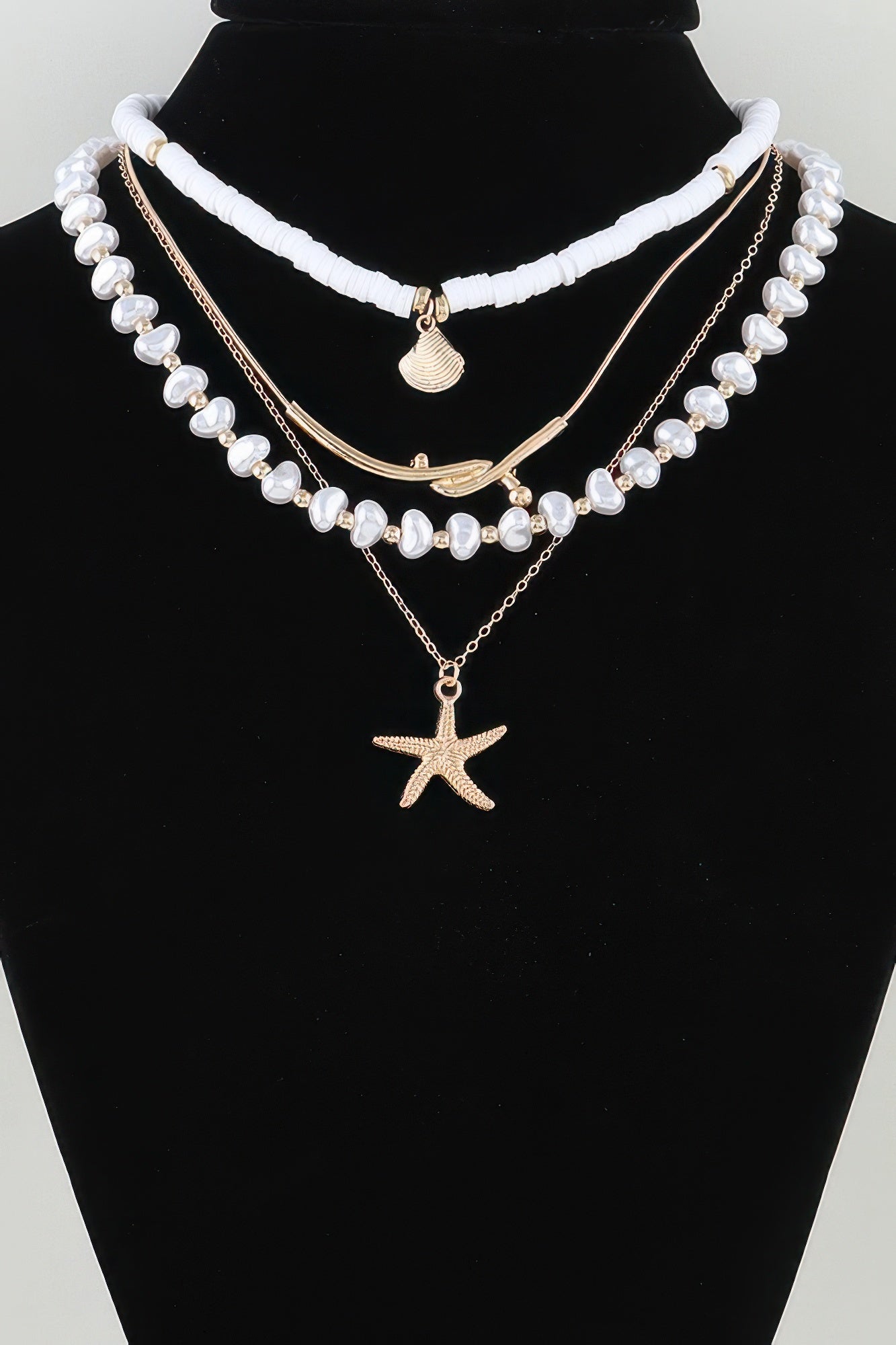 Multi Starfish Beaded Necklace