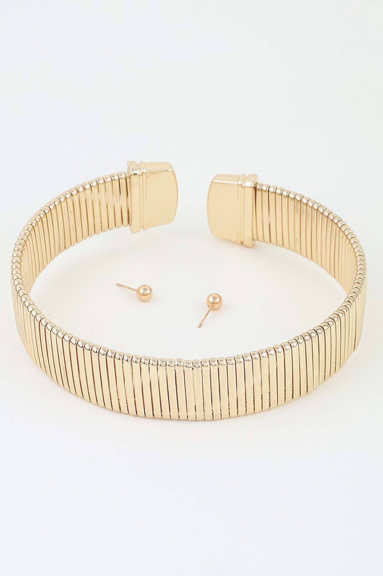 Classic Cubic Bar Chain Choker Necklace