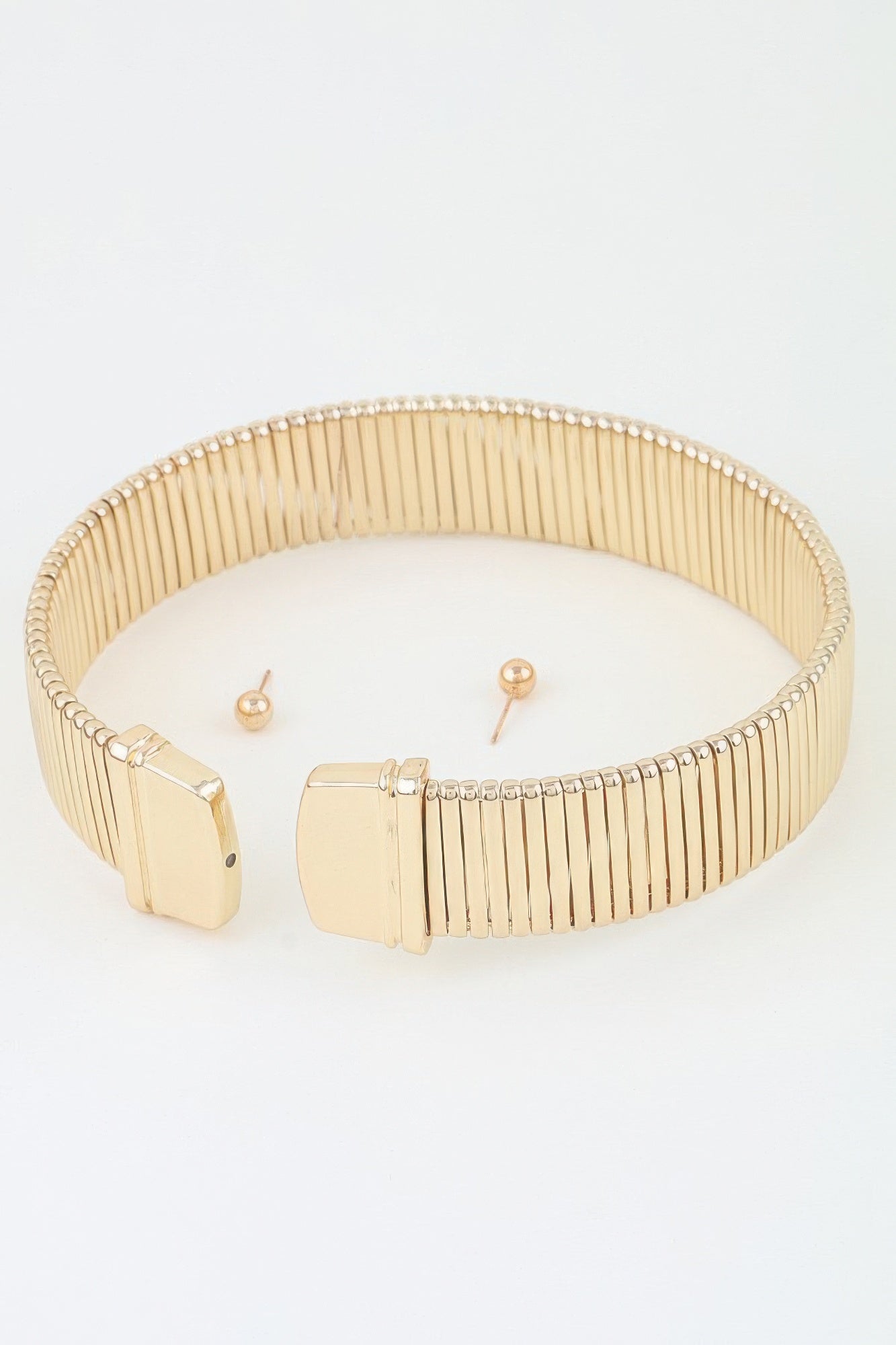 Classic Cubic Bar Chain Choker Necklace