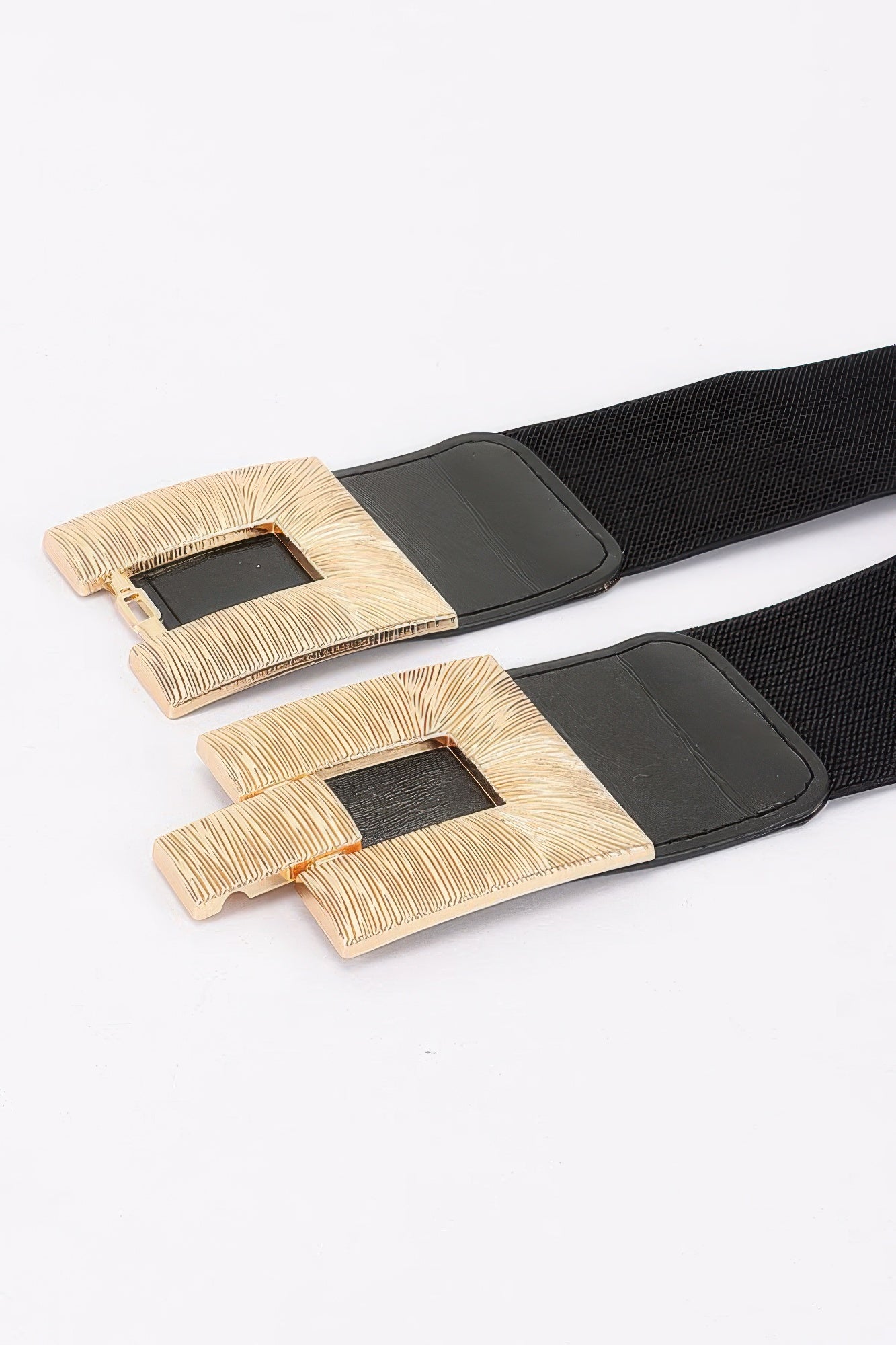 Vegan Leather Metal Buckle Elastic Plus Size Belt