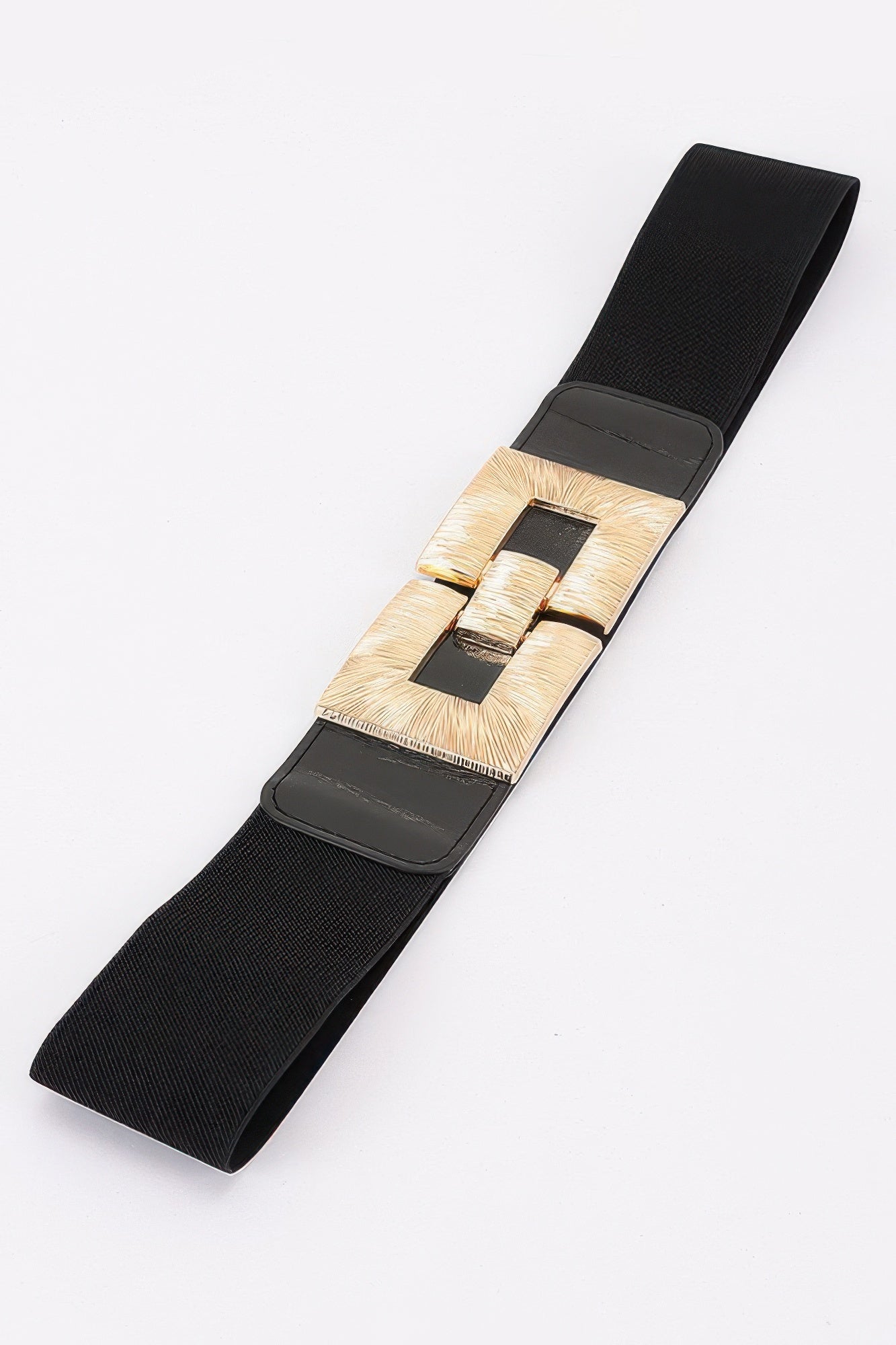 Vegan Leather Metal Buckle Elastic Plus Size Belt