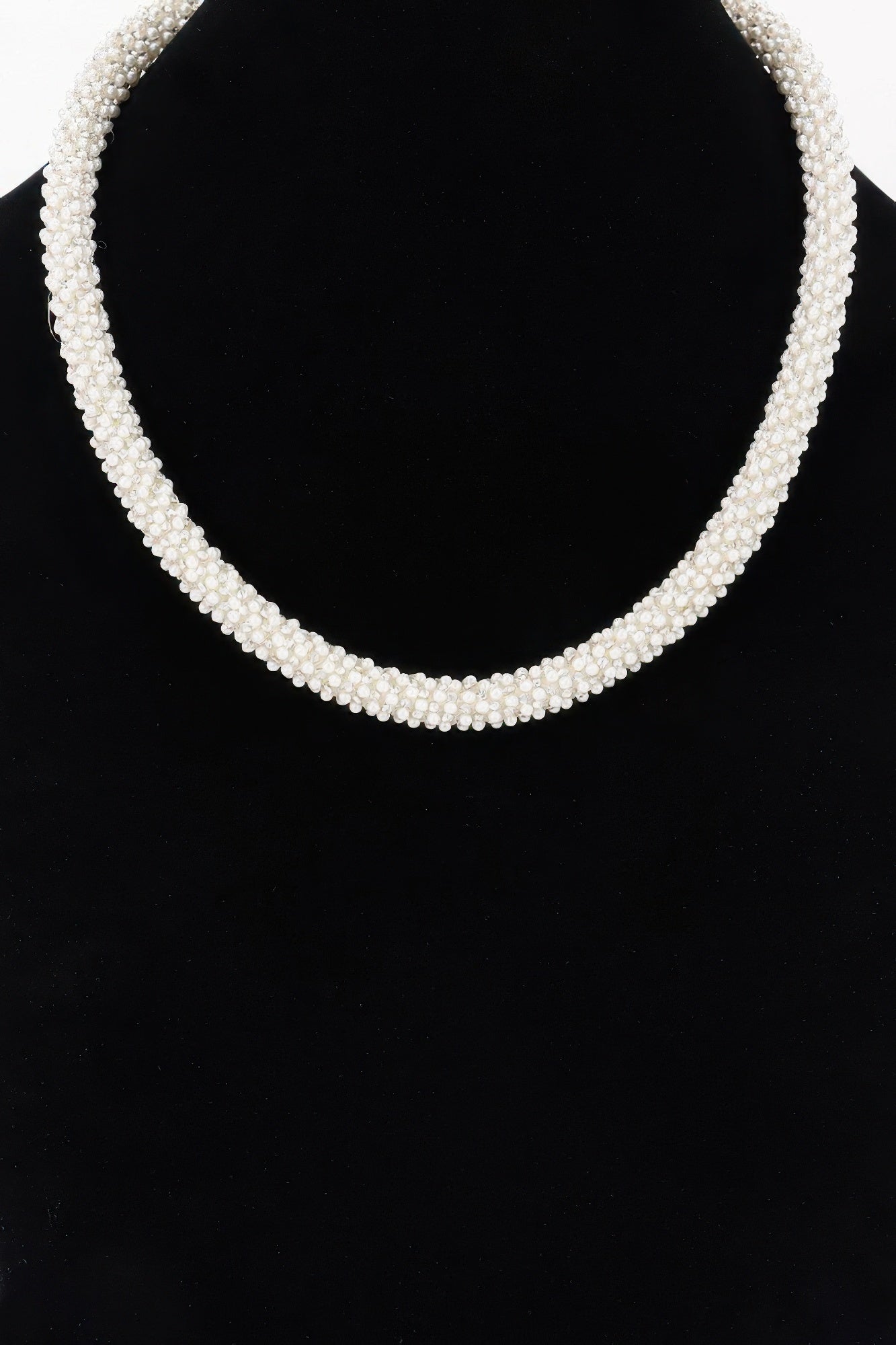 Beaded Choker & Round Stud Earring Set