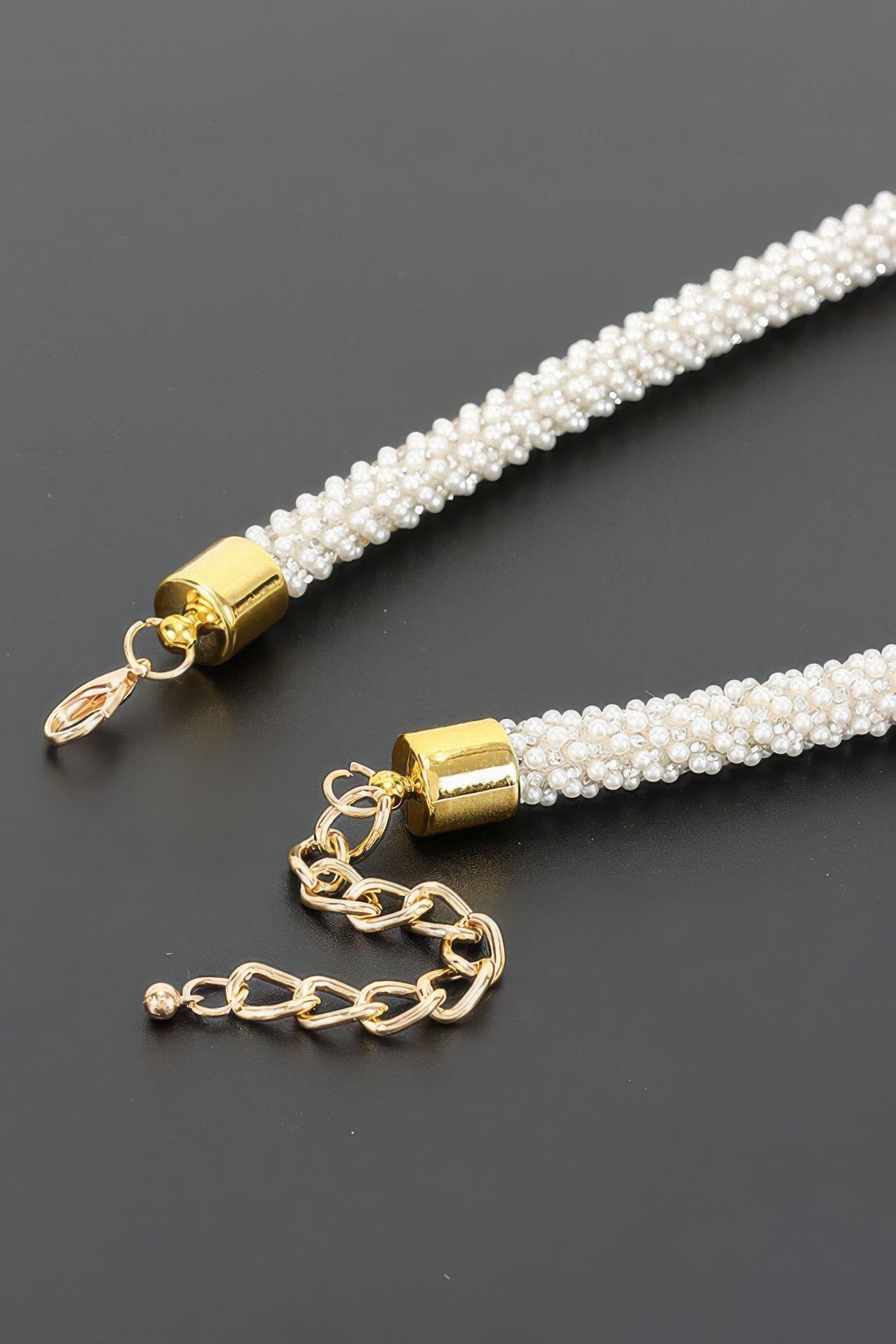 Beaded Choker & Round Stud Earring Set